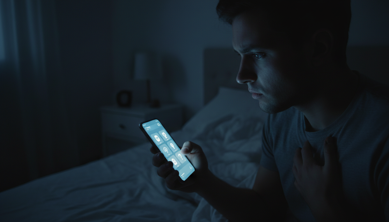 Persona preoccupata che controlla con ansia i sintomi del proprio corpo