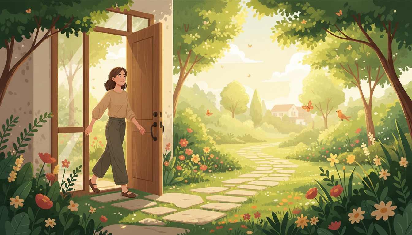 Persona che esce alla luce del sole, che simboleggia il recupero dall'agorafobia
